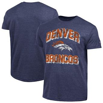 Men's Champion Navy Denver Broncos Ultimate Tri-Blend T-Shirt