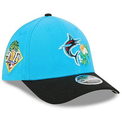 Men's New Era Blue/Black Miami Marlins 2026 Spring Training M-Crown 39THIRTY Flex Hat