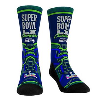 Unisex Rock Em Socks College Navy Seattle Seahawks Super Bowl LX Champions Victory Crew Socks