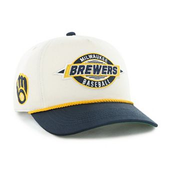 Youth '47 Natural/Navy Milwaukee Brewers Frame Out Hitch Adjustable Hat