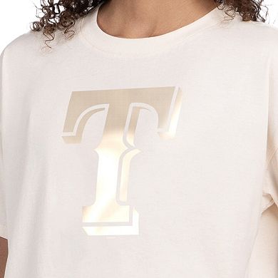 Women's Starter Cream Texas Rangers Pastels Boxy Cropped T-Shirt