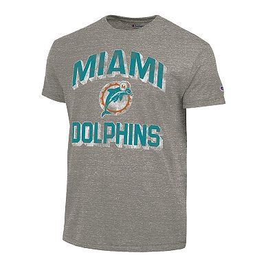 Men's Champion Charcoal Miami Dolphins Ultimate Tri-Blend T-Shirt