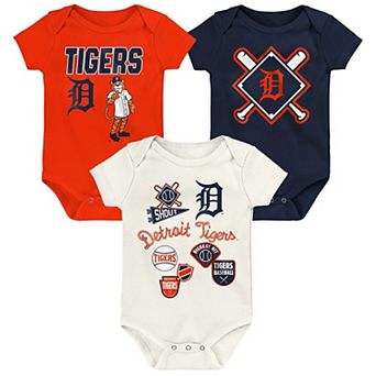 Newborn Outerstuff Detroit Tigers Home Plate 3 pc Creeper Set