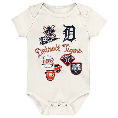 Newborn Outerstuff Detroit Tigers Home Plate 3-Piece Creeper Set