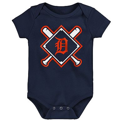 Newborn Outerstuff Detroit Tigers Home Plate 3-Piece Creeper Set