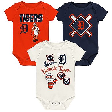 Newborn Outerstuff Detroit Tigers Home Plate 3-Piece Creeper Set