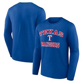 Men's Logo Athletic Royal Texas Rangers Heart & Soul Long Sleeve T-Shirt