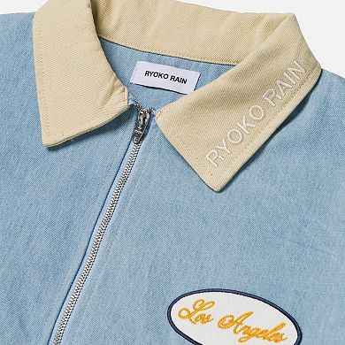 Unisex Ryoko Rain x LA Galaxy Light Blue Full-Zip Work Jacket