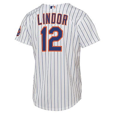 Youth Nike Francisco Lindor White New York Mets Home Stadium Player Jersey