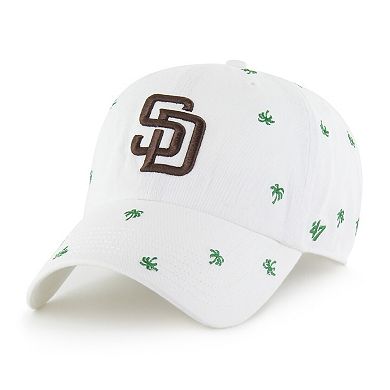 Women's '47 White San Diego Padres Confetti Clean Up Adjustable Hat