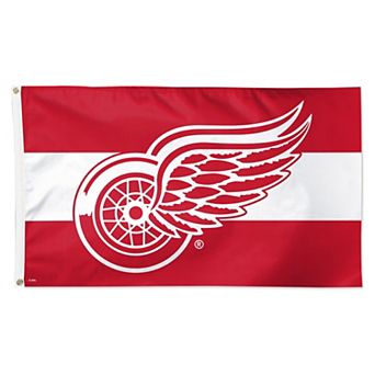 WinCraft Detroit Red Wings 3' x 5' Team Stripe Deluxe Single-Sided Flag