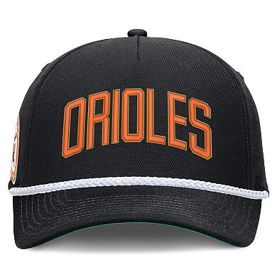 Men's Nike Black Baltimore Orioles Cooperstown Collection Rise Adjustable Hat