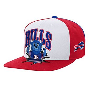 Youth Mitchell & Ness White Buffalo Bills Team Mascot Snapback Hat
