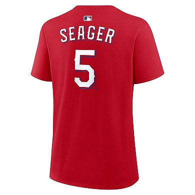 Women's Nike Corey Seager Red Texas Rangers Name & Number T-Shirt