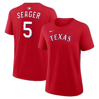 Women's Nike Corey Seager Red Texas Rangers Name & Number T-Shirt