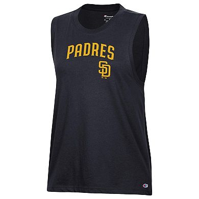 Women's Champion Black San Diego Padres Muscle Tank Top