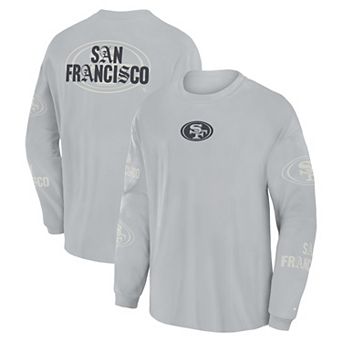 Men's Fanatics Gray San Francisco 49ers Oversized Type Play Long Sleeve T-Shirt