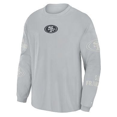 Men's Fanatics Gray San Francisco 49ers Oversized Type Play Long Sleeve T-Shirt