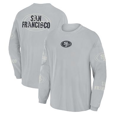 Men's Fanatics Gray San Francisco 49ers Oversized Type Play Long Sleeve T-Shirt