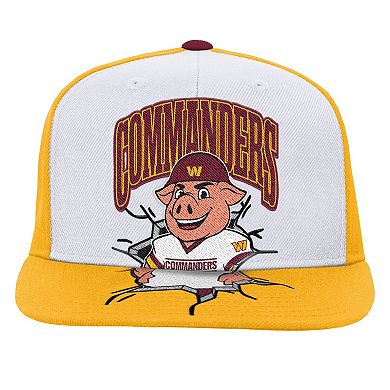 Youth Mitchell & Ness White Washington Commanders Team Mascot Snapback Hat