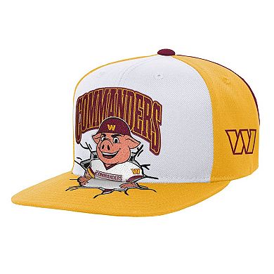 Youth Mitchell & Ness White Washington Commanders Team Mascot Snapback Hat