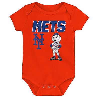 Newborn Outerstuff New York Mets Home Plate 3-Piece Creeper Set