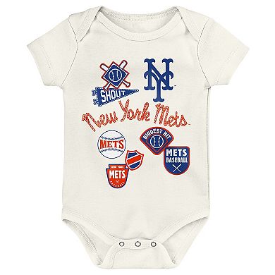 Newborn Outerstuff New York Mets Home Plate 3-Piece Creeper Set
