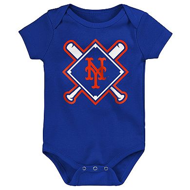 Newborn Outerstuff New York Mets Home Plate 3-Piece Creeper Set