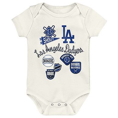 Newborn Outerstuff Los Angeles Dodgers Home Plate 3-Piece Creeper Set