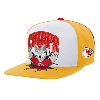 Youth Mitchell & Ness White Kansas City Chiefs Team Mascot Snapback Hat