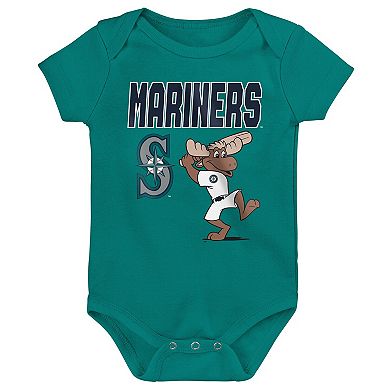 Newborn Outerstuff Seattle Mariners Home Plate 3-Piece Creeper Set