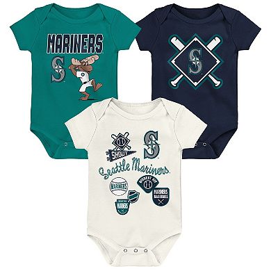 Newborn Outerstuff Seattle Mariners Home Plate 3-Piece Creeper Set