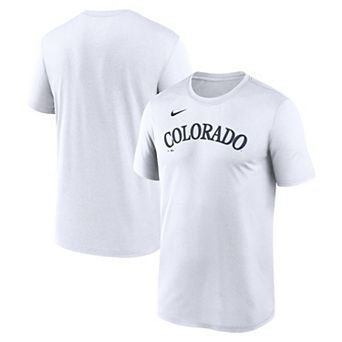 Men's Nike White Colorado Rockies New Legend Wordmark Dri-FIT T-Shirt