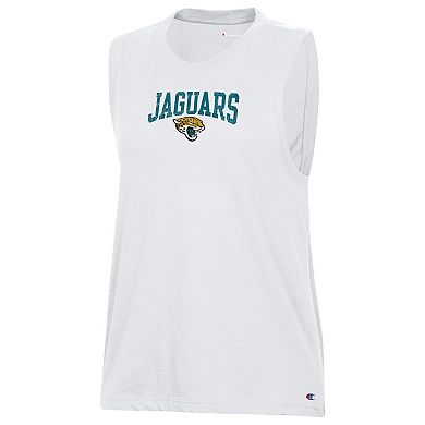 Women's Champion White Jacksonville Jaguars Muscle Tank Top