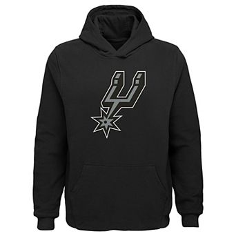 Youth Outerstuff Black San Antonio Spurs Primary Logo Pullover Hoodie