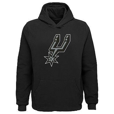 Youth Outerstuff Black San Antonio Spurs Primary Logo Pullover Hoodie