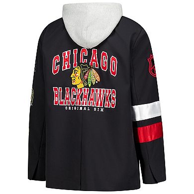 Women's The Wild Collective Black Chicago Blackhawks Original 6 Hooded Blazer
