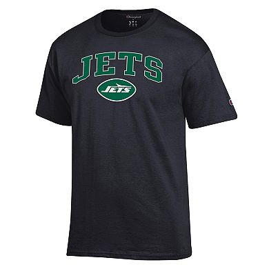 Men's Champion Black New York Jets Arch Over Logo T-Shirt