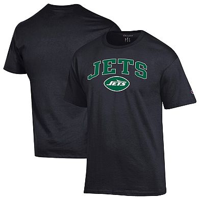 Men's Champion Black New York Jets Arch Over Logo T-Shirt