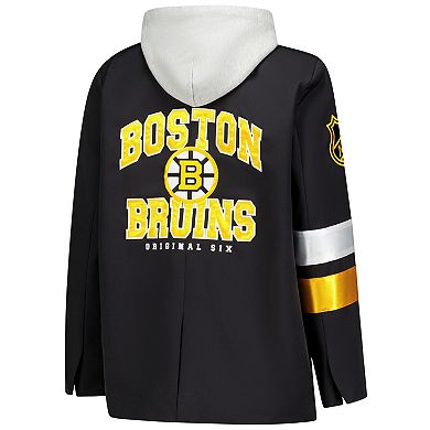 Women's The Wild Collective Black Boston Bruins Original 6 Hooded Blazer