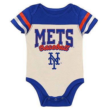 "Newborn Outerstuff Royal New York Mets Up One Three-Piece Bodysuit, Bib & Booties Set"