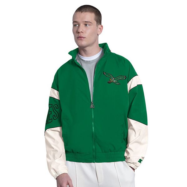 Men's Starter Kelly Green Philadelphia Eagles The Gust Full-Zip Hoodie