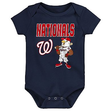 Newborn Outerstuff Washington Nationals Home Plate 3-Piece Creeper Set