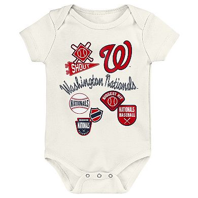 Newborn Outerstuff Washington Nationals Home Plate 3-Piece Creeper Set