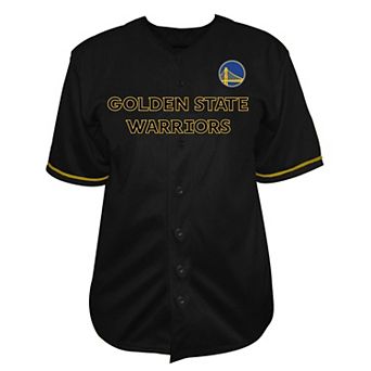 Men's Fanatics Black Golden State Warriors Big & Tall Pop Full-Button Jersey