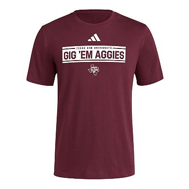 Men's adidas Maroon Texas A&M Aggies Locker Slogan Pre-Game T-Shirt