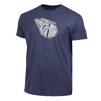 Men's Champion Navy Cleveland Guardians Tri-Blend T-Shirt