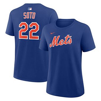 Women's Nike Juan Soto Royal New York Mets Name & Number T-Shirt