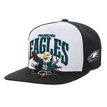 Youth Mitchell & Ness White Philadelphia Eagles Team Mascot Snapback Hat