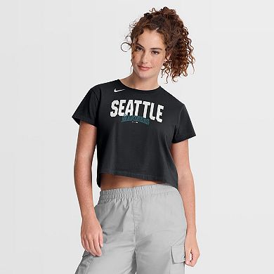 Women's Nike Black Seattle Mariners Mod Cropped T-Shirt